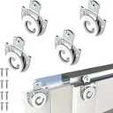 LITGURU 4 Piece Sliding Wardrobe Door Hardware Set, Sliding Closet Door Roller Kit to Allow Wardrobe Cabinet Doors to Slide Smoothly and Quietly with Screws (#1, 2)