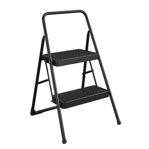 COSCO 2-Step Household Folding Steel Step Stool (Black)