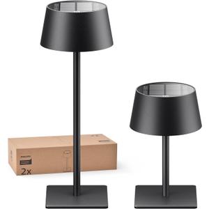 Philips Solar Outdoor Table Lamp, Portable LED Desk Light,Cordless Battery-Operated 2 Adjustable Height, Touch Control & Stepless Dimming Night LightWaterproof for Garden, Bedroom (Black)