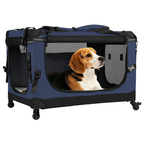 0" Collapsible Rolling Dog Crate for Medium Dogs
Up to 44 lbs,Detachable Wheel, Foldable Soft-Sided Travel Kennel, Vet Visits & Road Trips, NOT Airline Cabin Approved