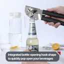 Commercial Can Opener, UHIYEE Hand Crank Can Opener Manual Heavy Duty with Comfortable Extra-long Handles, Oversized Knob, Large Handheld Can Open Easy for Big Cans, Black