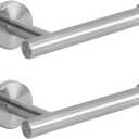 NearMoon Bathroom Toilet Paper Holder, Premium SUS304 Stainless Steel Rustproof Wall Mounted Toilet Roll Holder for Bathroom, Kitchen (2 Pack, Brushed Nickel)