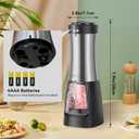 MOVNO 2 in 1 Electric Salt and Pepper Grinder Set (Battery Powered), Automatic Salt and Pepper Grinder, One-Handed Operation, Adjustable Ceramic Grinder with LED Light