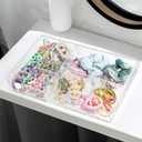 ZEXALOR 8-Section Clear Drawer Organizer, Large Acrylic Drawer Divider Tray for Desk,Bathroom,Office Makeup,Junk, Plastic Drawers Organizer 13.7" x 8.7" x 2" (8-Section)