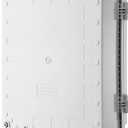 Gratury Junction Box, IP67 Waterproof Plastic Enclosure for Electrical Project, Hinged Grey Cover, Includes Mounting Plate and Wall Bracket (Grey Cover, 16.1"x12.2"x7.1")