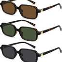 MEETSUN Retro Rectangular Sunglasses for Women Trendy Vintage 90s Small Square Sun Glasses UV Protection