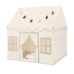 Kids Play Tent Indoor: with Mat, Tassel Garland, Star Lights - Girl Tent Indoor Playhouse for Kids Toys for Boy Girl Birthday Gift