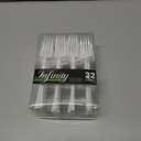 Infinity Flatware White Disposable Salad Forks - 32 Count | High-Quality Plastic Cutlery for Parties and Events
