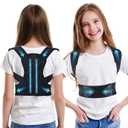Posture Corrector for Kids Adjustable Back Straighter with Shoulder Pads Upper Back Posture Brace for Teenagers to Provide Spinal Support Improve Posture and Prevent Slouching (Small, waist size 15.7-23.6in)