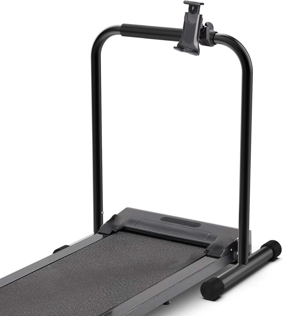 Handle Bar for Walking Pad Only, with Phone Holder, Suitable for Models 20+ Walking Pad, 19.7in Wide, Adjustable Handrail Height (Max 43.3in), Non-Slip Feet, Easy to Assemble, Stable Design, Black
