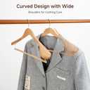 StorageWorks 6 Pack Wooden Hangers, Extra Wide Shoulder Wood Hangers with Locking Bar for Suit, Shirt, Coat, Pants, Natural Color