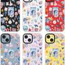 for iPhone 14 Plus Case, Ocean Self-Care Collage Pattern with Sea Creatures, Military-Grade Drop Protection, Aesthetic Soft Slim TPU Protective & Camera Protection for Women Girls (BlueSummerCut)