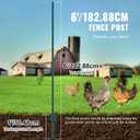 VEVOR 6 Feet U-Channel Metal Fence Post, 6 Pack With 24 Zip Ties & 12 Clips, Sturdy Steel Stakes for Garden Yard, Lawn, Farms and Outdoor Wire Fencing, Green