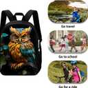 Owl School Backpack For Girls Boys Kids,Lightweight Elementary Student Bookbag Perfect for Back to School (Color 8)