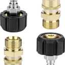 Pressure Washer Adapter Set, 2 Pair M22 (M22-14MM) 1/4'' Quick Connect, Pressure Washer Quick Connect, it's fitting 1/4inch nozzle or spray gun, Washer Hose, not fit 3/8inch, 5000 PSI