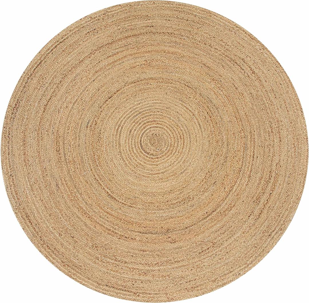 Rug Area Rugs Natural Jute 3' Round for Livingroom Bedroom Washable Reversible RagRug Braided Carpet Farmhouse Kitchen Indoor Outdoor Area Runner Mat for Hallway, Entryway,Garage, Patio
