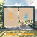 HOMEDEMO Outdoor Roller Shades for Patio, 6'W x 6' H Roll up Shade for Outside, Sun Roller Shade Cloth Roll Blinds Cordless Waterproof for Porch Gazebo Pergola Balcony Backyard Khaki