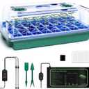 joyhalo 40 Cell Seed Starter Kit with Grow Light and Graphene Heating Mat, Reusable Seed Starter Tray with Higher 4.7”Humidity Domes, Garden Plant Germination Station