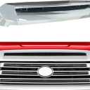 Tundra Front Upper Hood Bulge Molding Chrome Compatible with 2014 2015 2016 2017 2018 2019 2020 2021 To-yota Tundra
