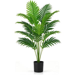 UPBUD 28" Artificial Palm Tree, Tall Fake Plant, Faux Tropical Areca Tree