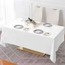 Surmente 2 Pack White Rectangle Tablecloth 60 x 102-inch Rectangular Polyester Table Cloth for Weddings, Banquets, or Restaurants