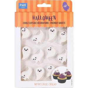 PME Halloween Edible Sugar Decorations - Friendly Ghosts (Set of 24) Expired 26/FEB/2026