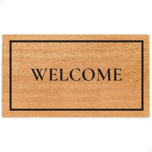 THEODORE MAGNUS Door Mat  Coir Doormat for Outdoor Entrance, Durable Welcome Mat with Non-Slip Backing, Perfect for Front Door and Entryway - Outdoor/Indoor - Classic Welcome - 17" x 30" (1'5" x 2'6" (Rectangular))