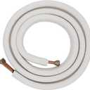 Mini Split Line Set 1/4" & 1/2" Insulated Copper Aluminum Line Set -16FT Copper Aluminum Pipes,Mini Split Air Conditioner (1/4+1/2)