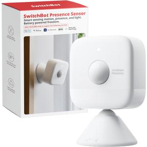 SwitchBot Smart mmWave Radar Motion Sensor, Bluetooth Presence Sensor with Dynamic Detection & Zone Positioning, Compatible with Alexa, HomeKit & Apple Home via SwitchBot Hub (Presence Sensor)