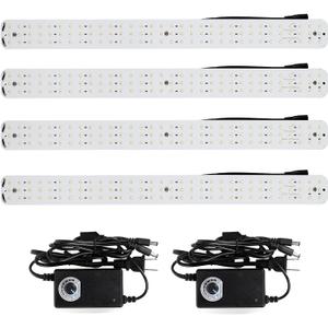 4pcs LED Light Boards with 2pcs Dimmable AC/DC Power Adapters for Konseen Product Photography Light Box,110V~220V, 96 LEDs Lamp Beads on Each Light Board