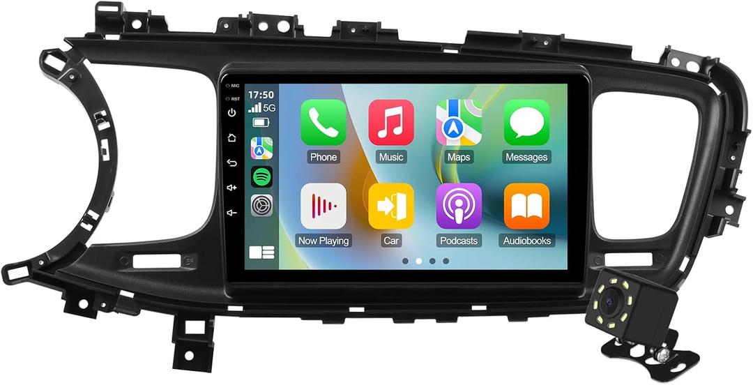 Linux Double Din Car Stereo for Kia Optima K5 2011-2015 with 9 Inch Touchscreen Radio Built-in Wireless Carplay/Android Auto/Bluetooth/FM/AUX-in/Steering Wheel Controls/Backup Camera