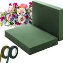 Elcoho 2 Pack Large Floral Foam Base 15.7"L x 11.8"W x 2.4"H Floral Foam Block with 4 Floral Tape Wet Dry Floral Foam Brick for Home Wedding Centerpieces Fresh or Artificial Flowers DIY Arts Crafts