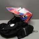 Adult ATV Dirt Bike Helmet with Goggles Gloves & Mask Adjustable Sun Visor Motorcycle Adult Helmet Off-Road Motocross Downhill Moped MX for Unisex-Adult (Medium, Pink Splash)