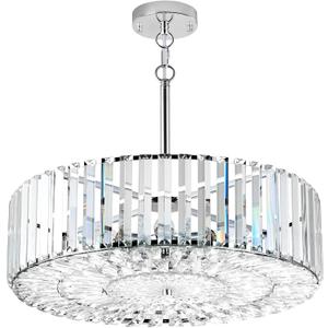VONLUCE Crystal Light Fixture 21", 6-Light Semi Flush Mount Ceiling Light