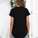 Womens Summer Short Sleeve Tops High Low Loose Casual Basic T-Shirt (L)