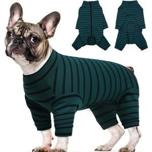 Kuoser Recovery Suit for Medium Dogs After Surgery, Long Sleeve Dog Surgery Recovery Suit, Dog Onesie for Abdominal Wounds Skin Disease, Green M (M (Back Length: 14.6''))