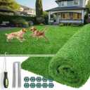 Artificial Turf Grass Outdoor - Synthetic Realistic Fake Grass Indoor Turf Rug with Drainage Holes for Patio, Balcony, Backyard, Landscape Decoration - Pet Friendly Grass Mat (4FT x 6FT)