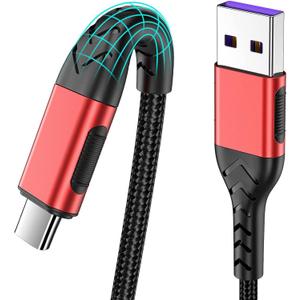 Durcord USB C Cable, Upgraded 2Pack 10ft USB Fast Charging 10 Feet Type C Charging Cord Cable, Fast Type C Charger Braided USB Cable Compatible with iPhone 15 Pro/Plus/Max/Android/Phone/Pad -Red