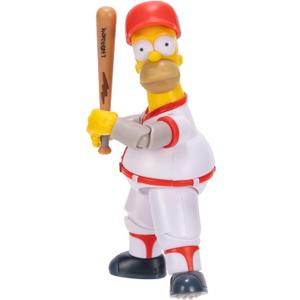 The Simpsons 5" Action Figure Baseball Homer with Bat and Removable Helmet Accessories Collectible Figure from Jakks Pacific's Wave #3 Officially Licensed