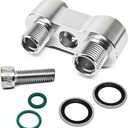 AC Compressor Bracket for LS GM R4 AC Compressor Adapter CNC Aluminum Fitting Straight Adapter