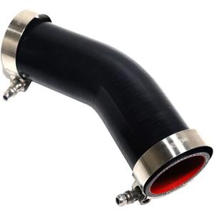 High Performance 4-Ply Reinforced 1.5" ID 45 Degree Elbow Coupler Silicone Hose With T Bolt Clamp Stainless Steel (1.5'' BLACK)