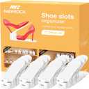 Neprock Shoes Slots Organizer for Closet, Shoe Rack Organizador De Zapatos for Closet Organization, Shoe Slots Organizer Shoe Storage Shoe Holder Space Saver for Entryway(12 Pack)(White)