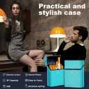 5 x Cigarette Case, Woven Pattern with Elastic Switch, Up to 20 Cigarettes for 85mm King Size (Cyan)