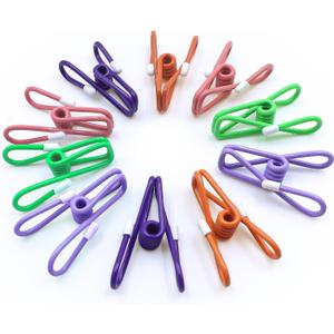 Chip Clips, 10 Pack Colorful Metal Chip Bag Clips with Rubber Caps PVC-Coated Strong Spring Steel Clip for Food Package, Chips Bag, Snack, Clothes pins, Paper, 5 Random Colors 2.2 Inch