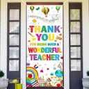 Treasure Cove Thank You Teachers Door Cover Teacher Appreciation Decorations Happy Teacher Week Banner Classroom Door Decor for School Front Porch Sign Appreciation Party Supplies