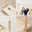 Hggzeg Baby Garment Rack, Kids Clothing Rack with Storage Shelf & Hanging Rod, Solid Wood Dog Cat Wardrobe Coat Rack, for Toddler Nursery, Child's Room (S)
