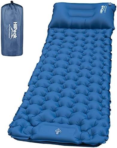 HiiPeak Sleeping Pad - Ultralight Inflatable Sleeping Mat with Built-in Foot Pump, Durable Compact Waterproof Camping Air Mattress for Camping, Backpacking, Hiking, Tent Trap Traveling (Blue)