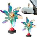 2 Pieces car Mirror Bird Deterrent,Bird Deterrent for car,Reflective pinwheels Bird Deterrent,Car Decoration.
