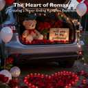 Amagic 2000 Pieces Red Artificial Rose Petals with 24 Red Heart LED Tea Lights, Rose Petals and Candles Set for Proposal, Anniversary, Romantic Night, Wedding Decor