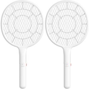 YsChois, Electric Fly Swatter 2 Packs- Bug Zapper Racket with Powerful Grid - Easy to Use, Lightweight - Indoor & Outdoor Use - Empirical Use Tips (Included) - AA Battery Required(Not Included)